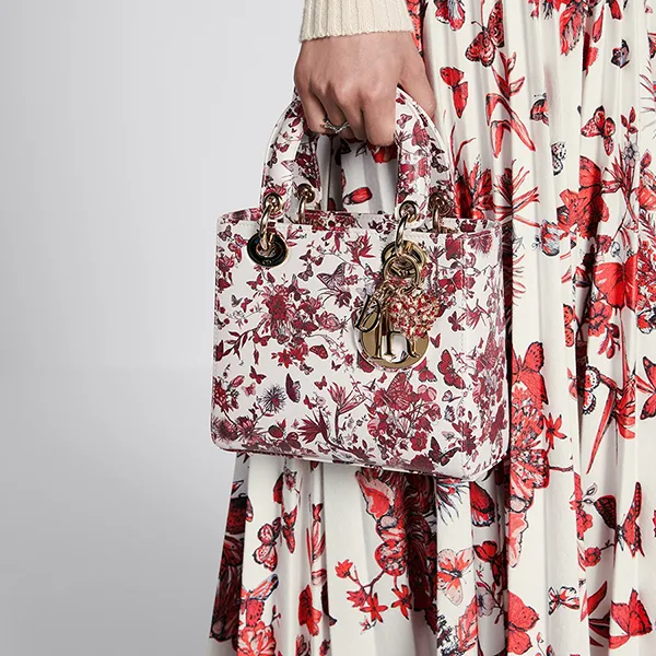 Túi Xách Tay Nữ Dior Small Lady Dior My ABCDior Bag Màu Đỏ/Trắng - Túi xách - Vua Hàng Hiệu
