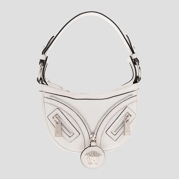 Túi Xách Tay Nữ Versace Repeat Mini White Leather 1009819 1A05878 1W00P Màu Trắng