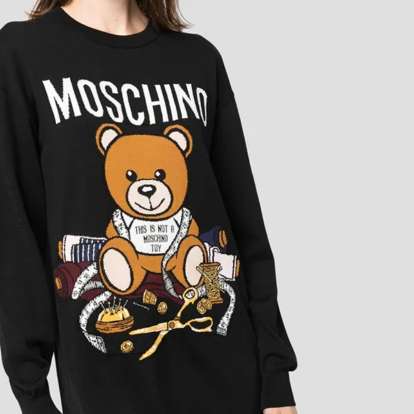 Váy Len Nữ Moschino Black With Teddy Bear Printed V048855051555 Màu Đen