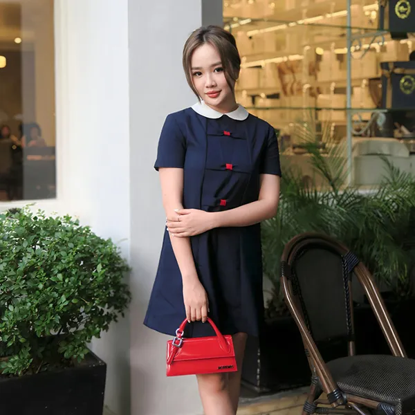Váy Nữ Gucci With Bows In Dark Blue 741563/XWAY04080 Màu Xanh