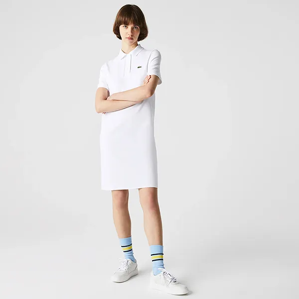 Váy Polo Nữ Lacoste Women's Stretch Cotton Piqué Polo Dress EF1887-00 Màu Trắng Size 34 - Thời trang - Vua Hàng Hiệu
