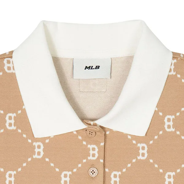 Váy Polo Nữ MLB Monogram Jacquard Pique One Piece Boston Red Sox 3FOPM0443-43CAL Màu Be Size XS - Thời trang - Vua Hàng Hiệu