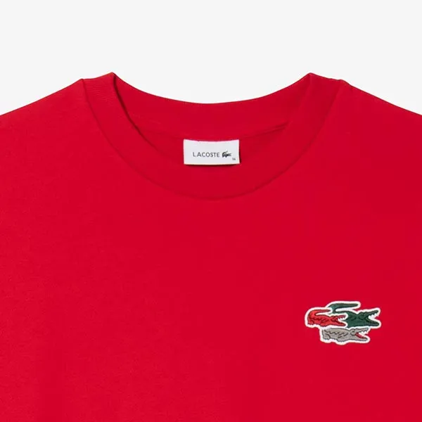 Váy Suông Nữ Lacoste Official Holiday Collector Sweatshirt Dress EF9109L Màu Đỏ Size 34