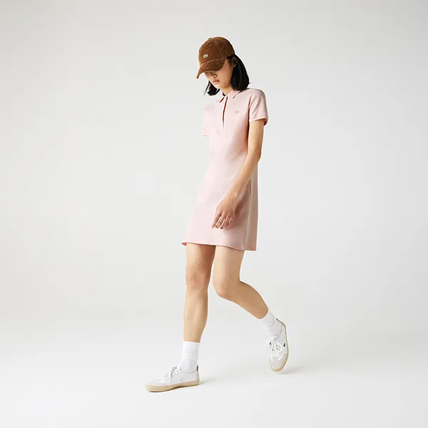 Váy Polo Nữ Lacoste Women's Stretch Cotton Piqué Polo EF5473-00 Màu Hồng Nhạt Size 38