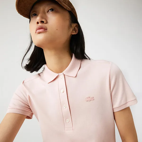 Váy Polo Nữ Lacoste Women's Stretch Cotton Piqué Polo EF5473-00 Màu Hồng Nhạt Size 38