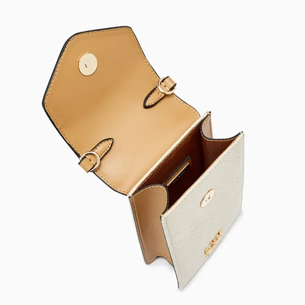 Ví Nữ Lyn Delyn Mobile Pocket Wallets On Chain LL23FWF008 Màu Nâu Trắng