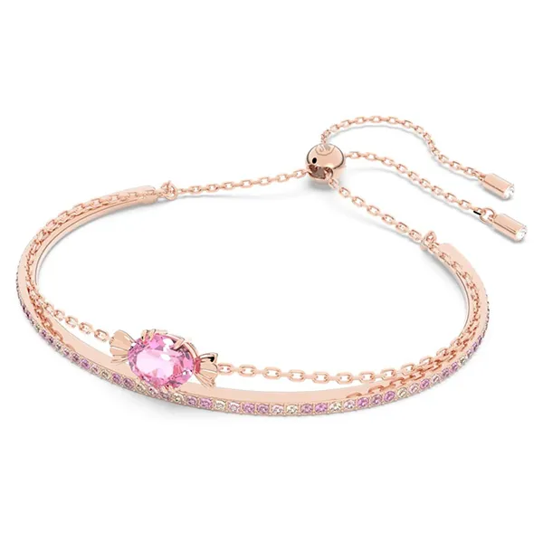 Vòng Đeo Tay Nữ Swarovski Gema 520 Bangle Candy, Pink, Rose Gold-Tone Plated 5630873 Màu Vàng Hồng