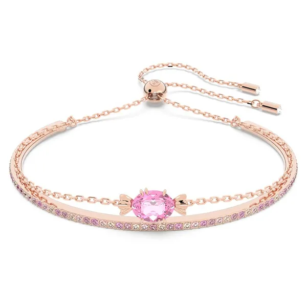 Vòng Đeo Tay Nữ Swarovski Gema 520 Bangle Candy, Pink, Rose Gold-Tone Plated 5630873 Màu Vàng Hồng