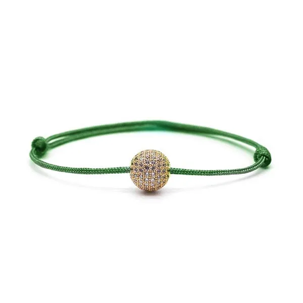 Vòng Đeo Tay Viya Jewelry VJ-BRV19GR Premium Green Rope Bracelet With Swaroski Charm Bracelet Màu Xanh Green Size 17.5cm - 2