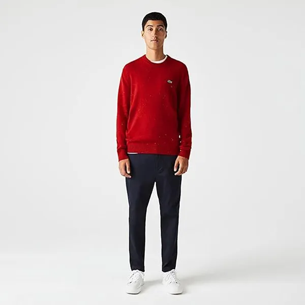 Áo Len Lacoste Men's Pullover Sweater AH2341 7CQ Màu Đỏ Size 2 - 1
