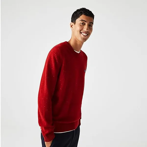 Áo Len Lacoste Men's Pullover Sweater AH2341 7CQ Màu Đỏ Size 2 - 4