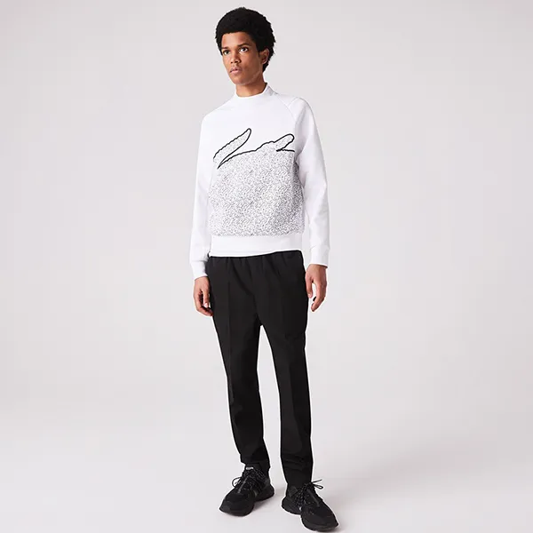 Áo Nỉ Sweater Nam Lacoste Men’s Crew Neck Oversized Crocodile Cotton Blend SH3358 001 Màu Trắng Size 3 - Thời trang - Vua Hàng Hiệu