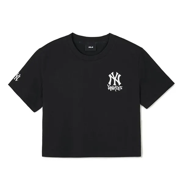 Áo Phông Nữ MLB Basic Small Logo New York Yankees Crop T-Shirts 3FTSB1743-50BKS Màu Đen Size S - 1