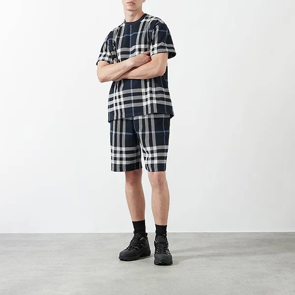 Áo Phông Nam Burberry Check Cotton T-Shirt 80706681 Màu Xanh Navy Size M - Thời trang - Vua Hàng Hiệu