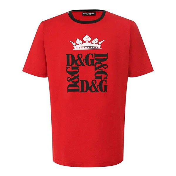 Áo Phông Nam Dolce & Gabbana D&G Logo G8HV4T Tshirt Màu Đỏ Size 46