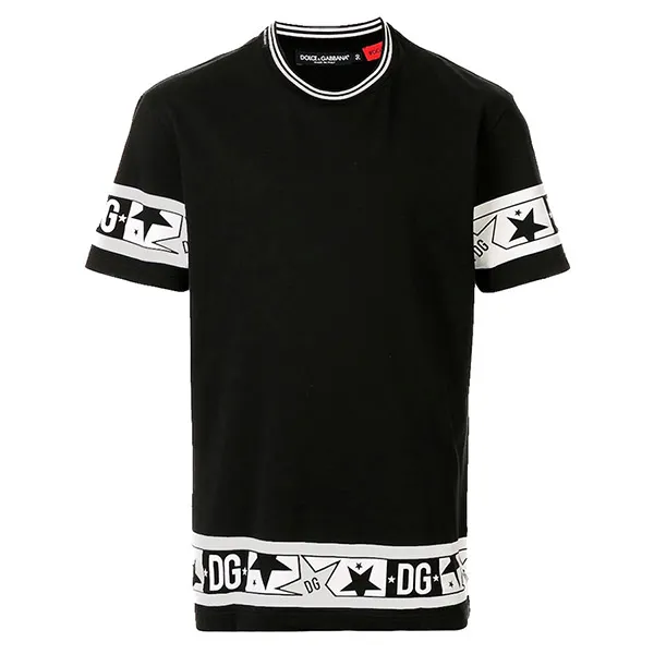 Áo Phông Nam Dolce & Gabbana D&G Stars Tee G8KD0T Tshirt Màu Đen Size 44 - 3