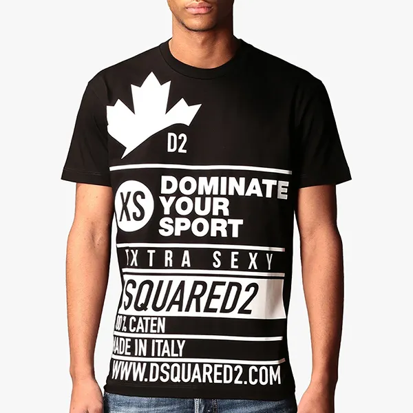 Áo Phông Nam Dsquared2 Dominate S74GD0824 Tshirt Màu Đen Size XS