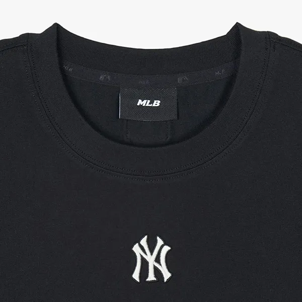Áo Phông Nữ MLB Basic Small Logo Round Neck Short Sleeve Crop Top 3FTSB0443-50BKS Màu Đen - 3