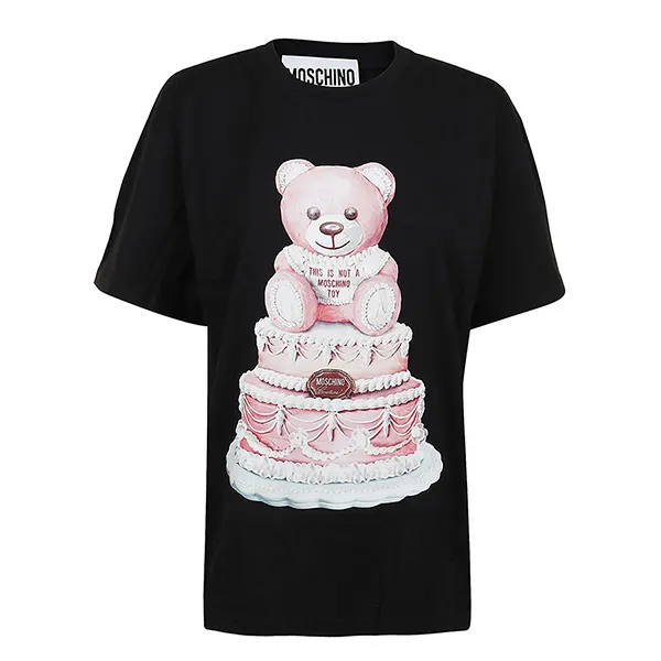 Áo Phông Nữ Moschino Cake Teddy Bear Print T-Shirt Màu Đen Size XXS - Thời trang - Vua Hàng Hiệu