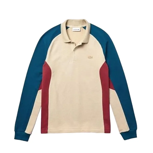 Áo Polo Dài Tay Nam Lacoste Men's Long Sleeved Colourblock Piqué PH5050-51 Phối Màu Size 2 - 2