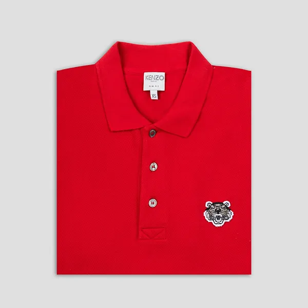 Áo Polo Kenzo Men's Tiger Logo Shirt PF665PO0014BA Màu Đỏ Size XS