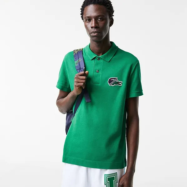 Áo Polo Nam Lacoste Organic Cotton Piqué PH1369 LDM Màu Xanh Lá Size S