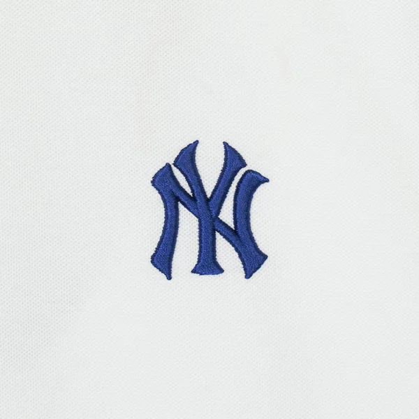 Áo Polo MLB Logo New York Yankees 3APQB0143-50IVS Màu Trắng Size M - 4