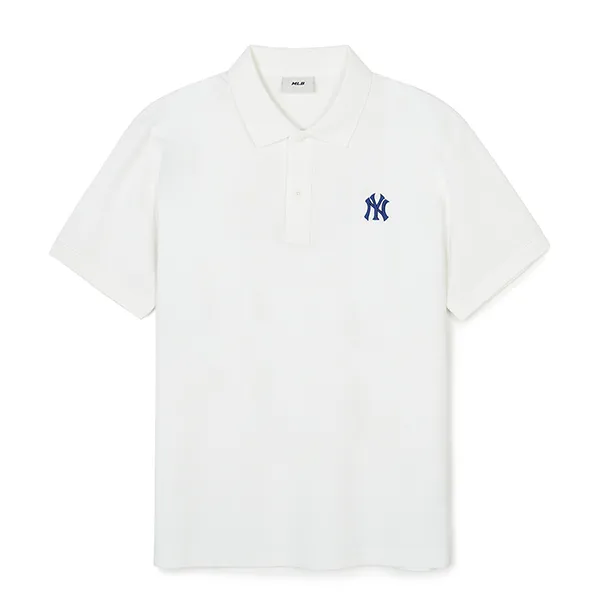 Áo Polo MLB Logo New York Yankees 3APQB0143-50IVS Màu Trắng Size M - 1