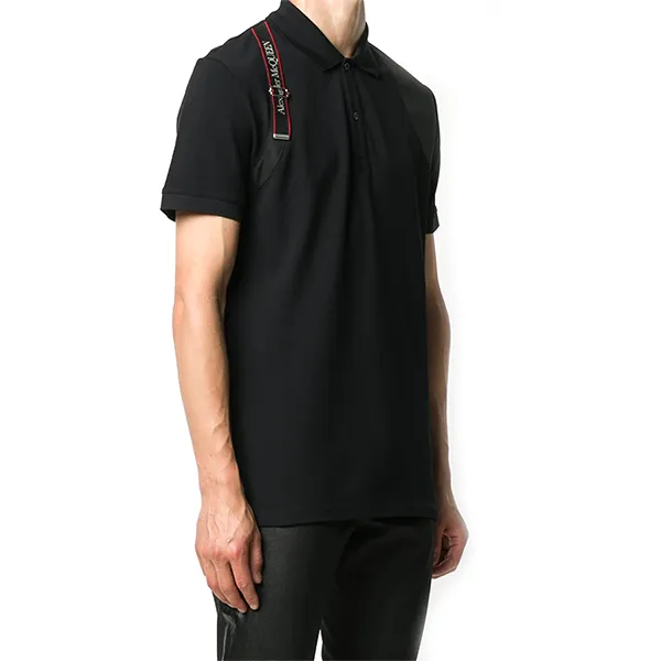 Áo Polo Nam Alexander McQueen Logo Harness-Strap Polo Shirt 625245 Màu Đen Size L - Thời trang - Vua Hàng Hiệu