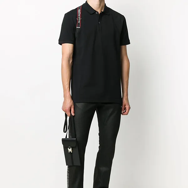 Áo Polo Nam Alexander McQueen Logo Harness-Strap Polo Shirt 625245 Màu Đen Size L - Thời trang - Vua Hàng Hiệu