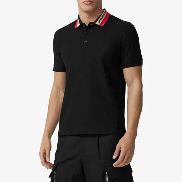 Áo Polo Nam Burberry Contrast Color Pique Shirt 8039265 Màu Đen Size L - Thời trang - Vua Hàng Hiệu