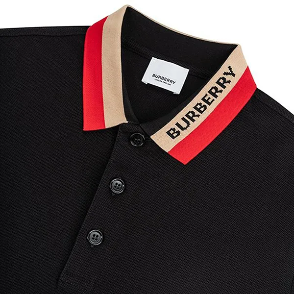 Áo Polo Nam Burberry Contrast Color Pique Shirt 8039265 Màu Đen Size L - Thời trang - Vua Hàng Hiệu