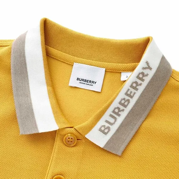 Áo Polo Nam Burberry Logo-Embroidered Collar Shirt 8065407 Màu Vàng Size S