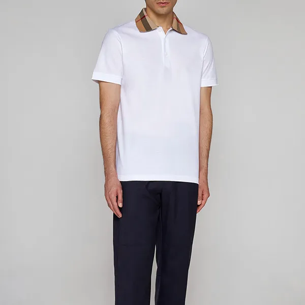 Áo Polo Nam Burberry With Check Collar Shirt 8071621 Màu Trắng Size XS - Thời trang - Vua Hàng Hiệu