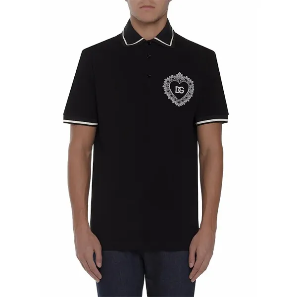 Áo Polo Nam Dolce & Gabbana D&G Black Sacred Heart Polo Shirt G8KI2Z Màu Đen Size 44 - Thời trang - Vua Hàng Hiệu