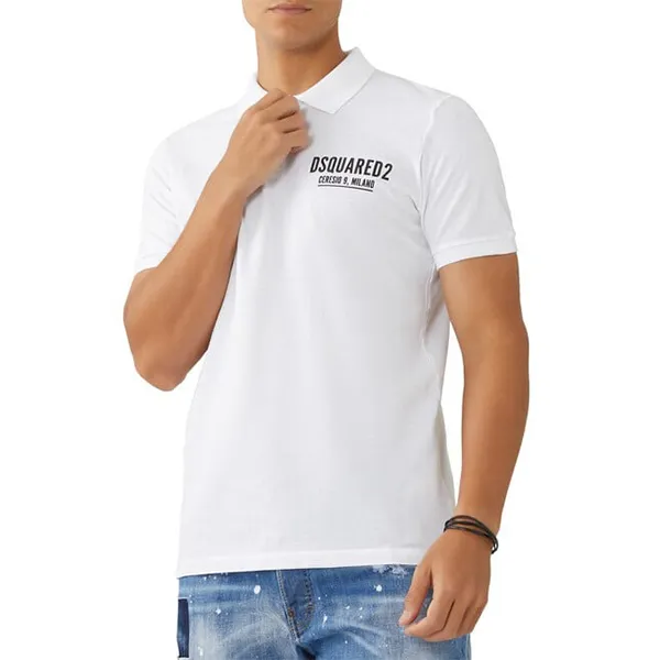 Áo Polo Nam Dsquared2 Ceresio 9 Polo Cotton Shirt S71GL0035 Màu Trắng Size S - 3