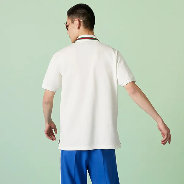 Áo Polo Nam Gucci Cotton Piquet Polo With Double G 752604 Màu Trắng Kem Size XS - Thời trang - Vua Hàng Hiệu