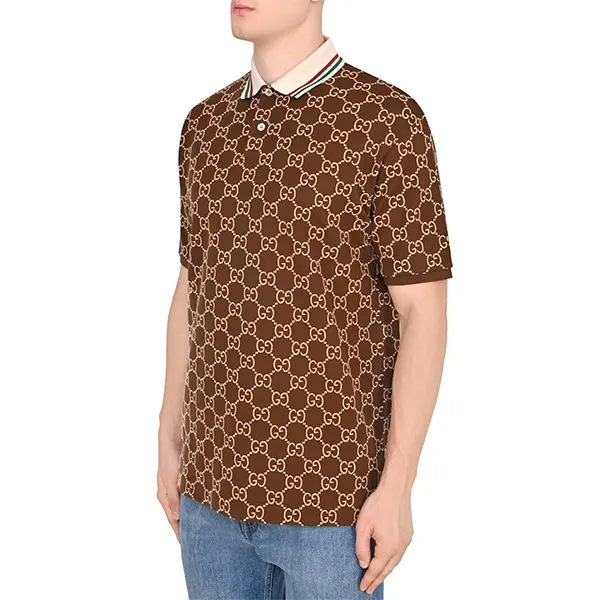 Áo Polo Nam Gucci GG Stretch Cotton Polo Shirt 598956 Màu Nâu Size M - Thời trang - Vua Hàng Hiệu
