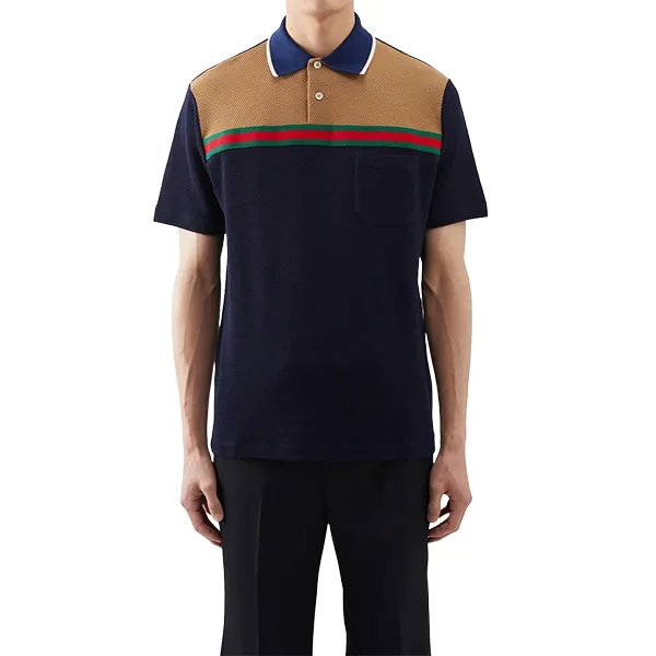 Áo Polo Nam Gucci Web-Stripe Polo Shirt Blue 725492 Màu Xanh Navy Size S - Thời trang - Vua Hàng Hiệu