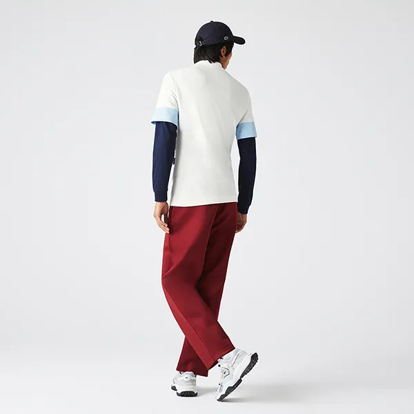 Áo Polo Nam Lacoste Heritage Slim Fit Colorblock PH7682 VV4 Trắng Phối Màu Size 2