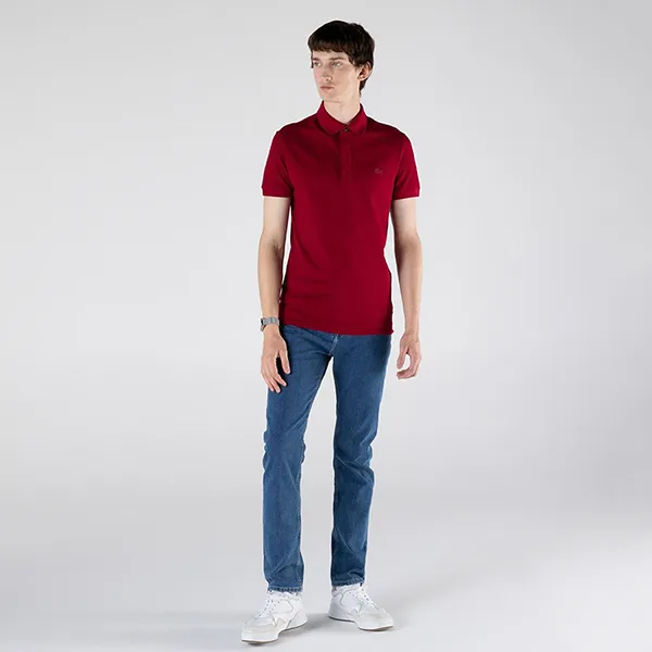 Áo Polo Nam Lacoste Men's Paris Regular Fit Stretch Cotton Piqué Shirt PH5522 476 Màu Đỏ Size 2