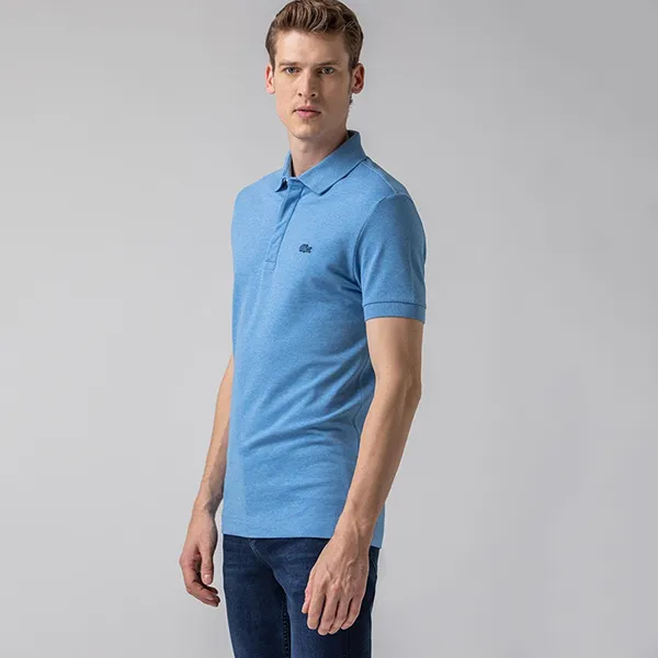 Áo Polo Nam Lacoste Men's Paris Regular Fit Stretch Cotton Piqué Shirt PH5522 EUA Màu Xanh Blue Size 2