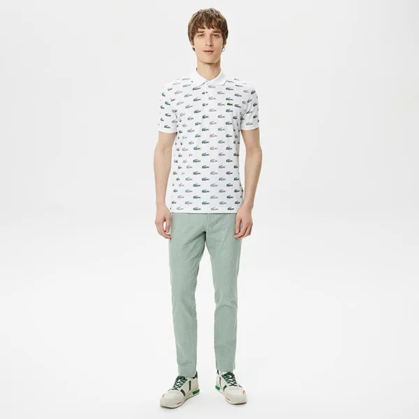 Áo Polo Nam Lacoste Men's PH0334.34B Màu Trắng Xanh Size 3