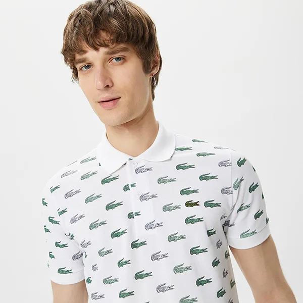 Áo Polo Nam Lacoste Men's PH0334.34B Màu Trắng Xanh Size 3