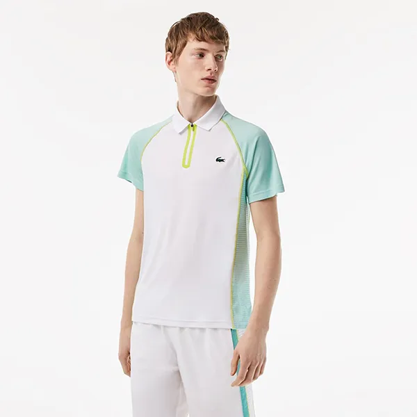 Áo Polo Nam Lacoste Men's Recycled Polyester Shirt With Ultra-Dry Technology DH5046 AWC Màu Trắng Xanh Size 2 - Thời trang - Vua Hàng Hiệu