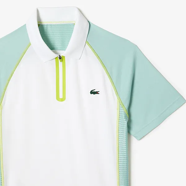 Áo Polo Nam Lacoste Men's Recycled Polyester Shirt With Ultra-Dry Technology DH5046 AWC Màu Trắng Xanh Size 2 - Thời trang - Vua Hàng Hiệu