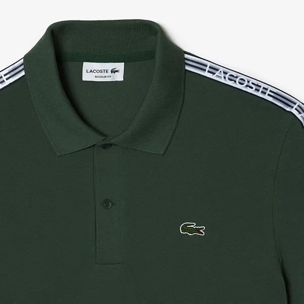 Áo Polo Lacoste Men's Regular Fit Logo Stripe Stretch Cotton Polo Shirt PH5075 51 SMI Màu Xanh Green Size 3