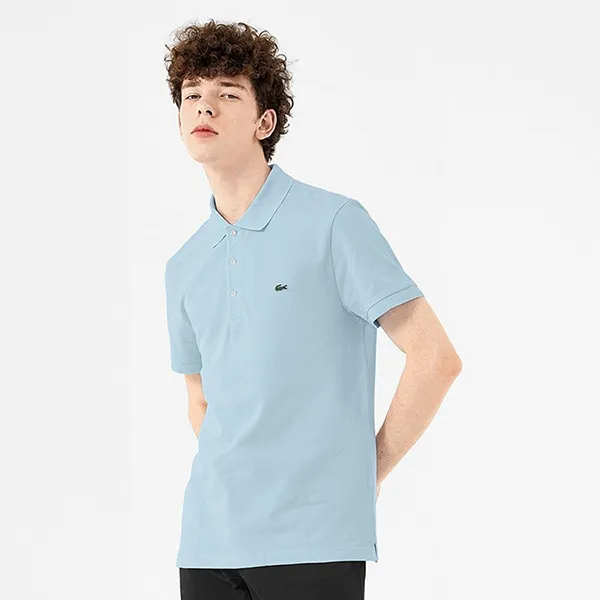 Áo Polo Nam Lacoste Men's Slim Fit Piqué PH7937 10 T01 Màu Xanh Blue Nhạt Size 4
