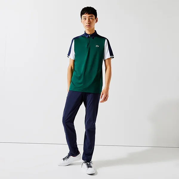 Áo Polo Nam Lacoste Men's Sport Breathable Colorblock Golf Regular Fit DH6943 ZT3 Màu Xanh Green Size 3
