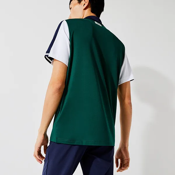 Áo Polo Nam Lacoste Men's Sport Breathable Colorblock Golf Regular Fit DH6943 ZT3 Màu Xanh Green Size 3